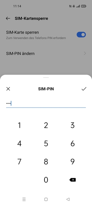 Geben Sie Ihre Neue PIN für die SIM-Karte ein und wählen Sie OK