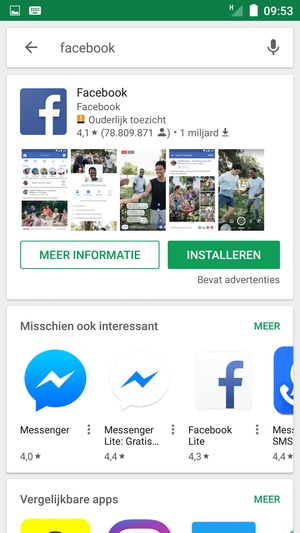 Selecteer de app