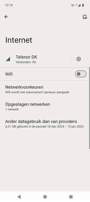 Schakel Wifi in