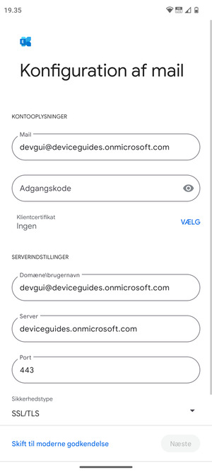 Indtast din adgangskode