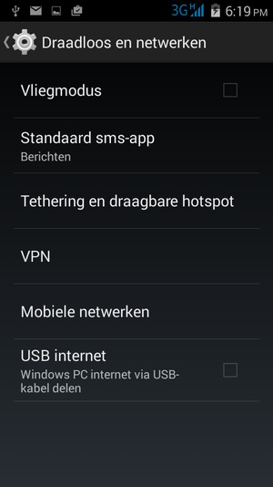 Selecteer Mobiele netwerken