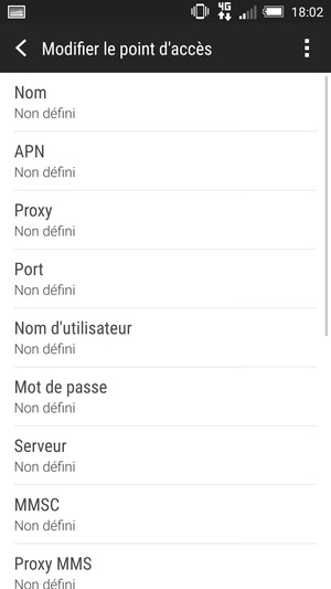 Saisissez les informations Internet