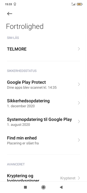 Vælg Sikkerhedsopdatering