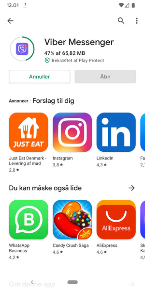 Afvent at installeringen er afsluttet