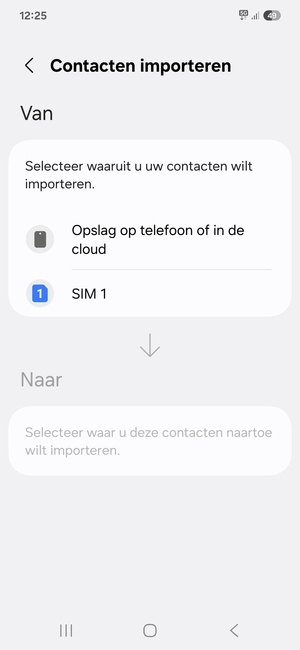 Selecteer SIM 1 of SIM 2