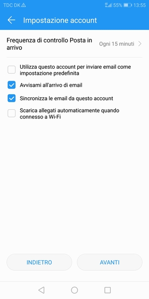 Seleziona AVANTI