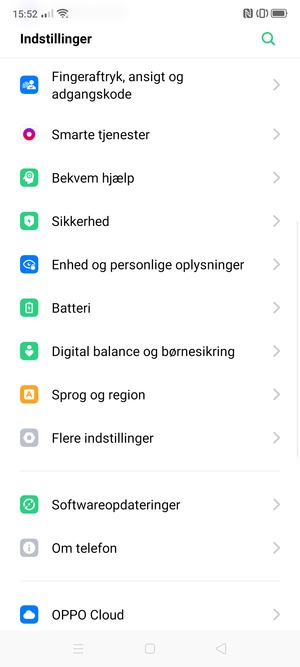 Scroll til og vælg Enhed og personlige oplysninger