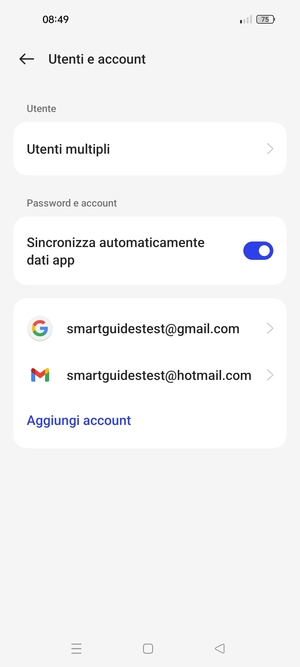 Seleziona il tuo account Google