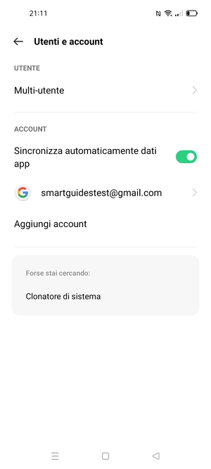 Seleziona il tuo account Google