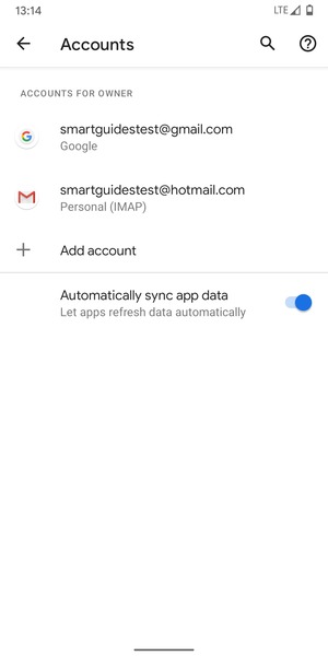 Select your Google account