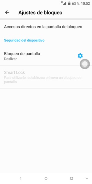 Seleccione Bloqueo de pantalla