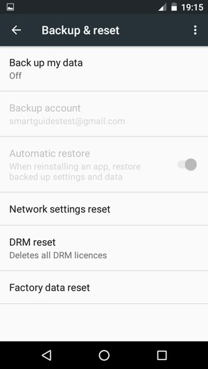 Select Back up my data