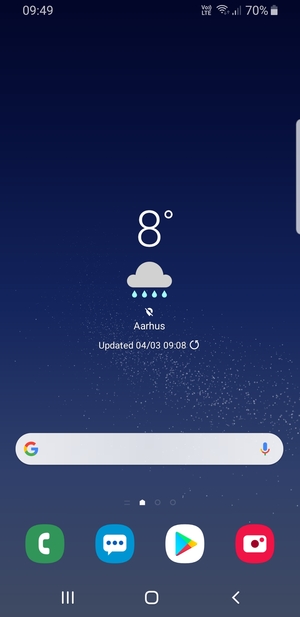 To copy your contacts from the SIM card, return to the Home screen and swipe up