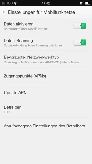 Schalten Sie Daten-Roaming an oder aus