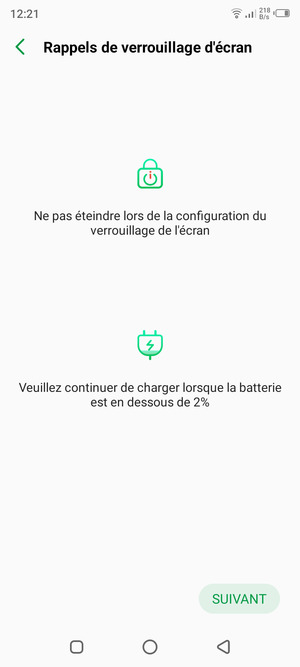 Sélectionnez SUIVANT