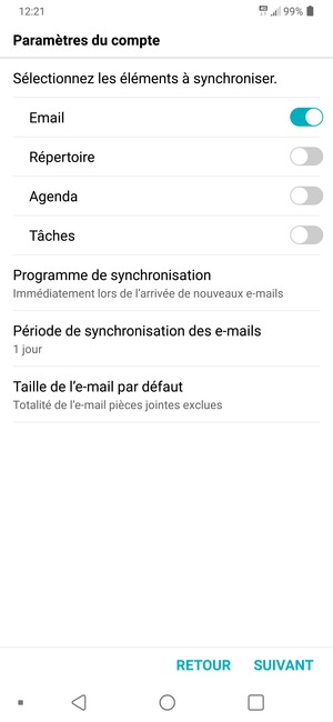 Sélectionnez SUIVANT