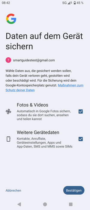 Wählen Sie Ihre bevorzugten Optionen und wählen Sie Bestätigen