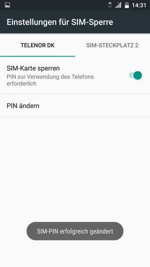 Ihre SIM-PIN wurde geändert