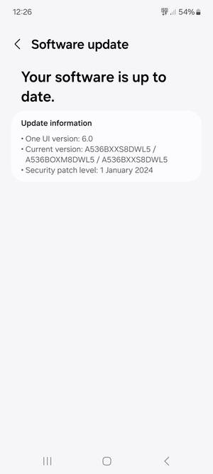 If your phone is  up to date, you will see the following screen