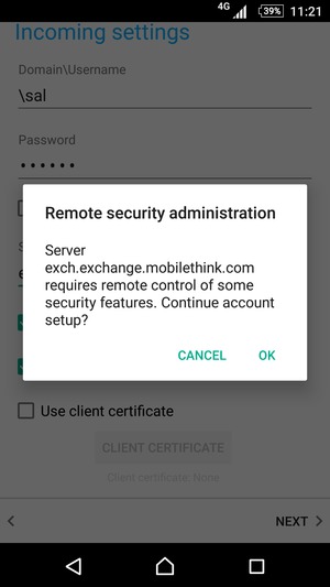 Select OK