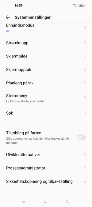 Bla til og velg Sikkerhetskopiering og tilbakestilling