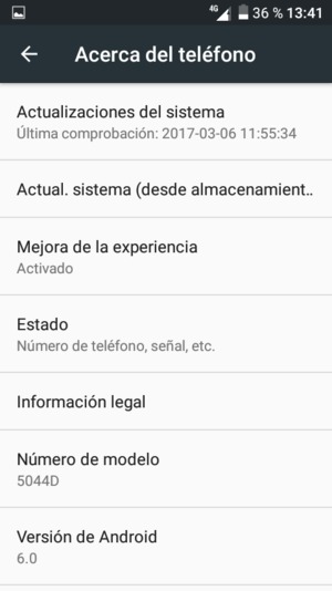 Seleccione Actualizaciónes del sistema