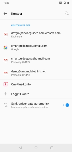 Velg din Google-konto