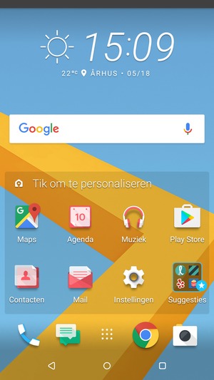 Schuif naar beneden in het bovenste menu