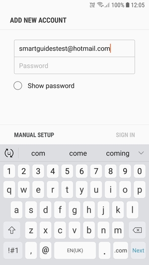 Enter your Hotmail address and select Next