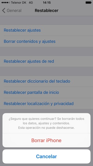 Seleccione Borrar iPhone