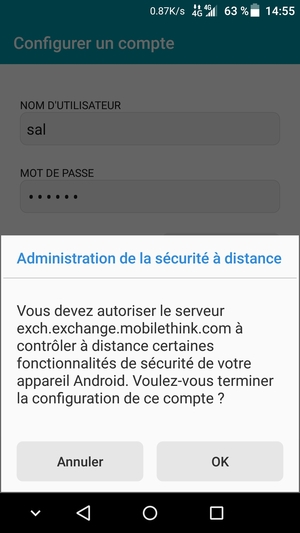 Sélectionnez OK