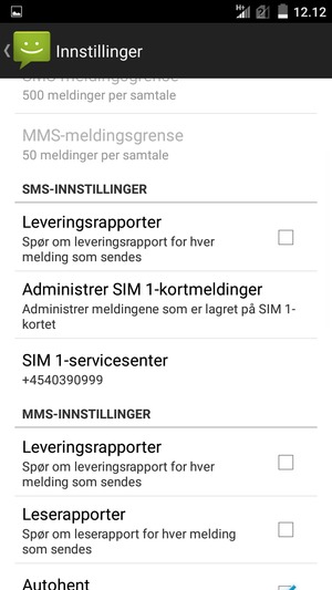 Velg SIM 1-servicesenter