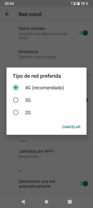 Seleccione la opción deseada