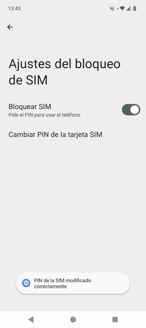 Su PIN de la SIM ha sido cambiado