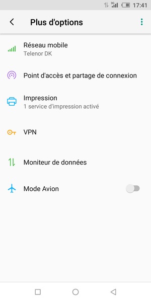 Sélectionnez Réseau mobile