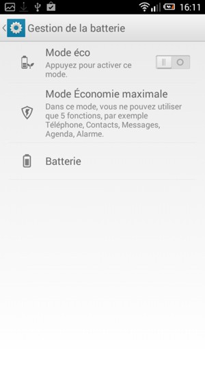 Sélectionnez Mode éco