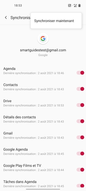 Sélectionnez Synchroniser maintenant