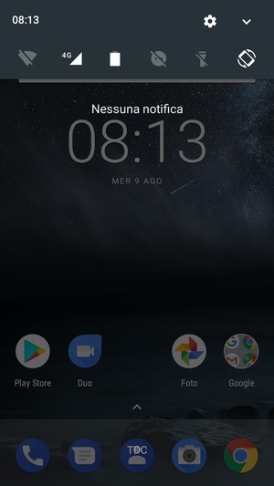 Scorri nuovamente verso il basso il menu in alto
