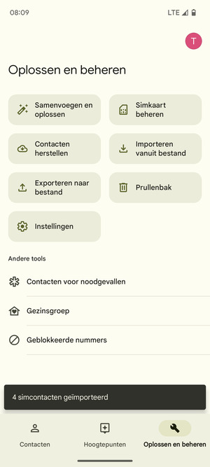 Uw contactpersonen worden opgeslagen naar uw Google-account en naar uw telefoon de volgende keer dat Google gesynchroniseerd wordt.
