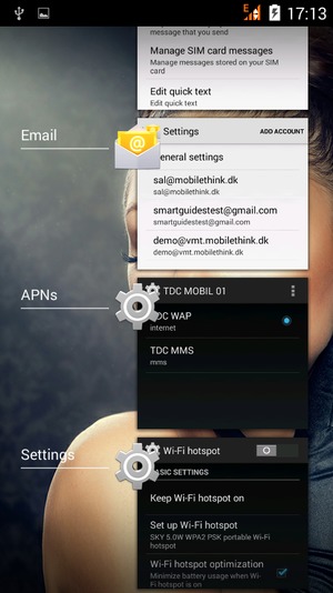 Swipe apps to the right to close them
