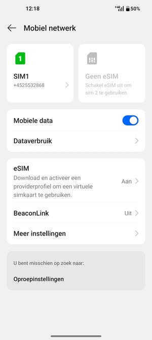 Selecteer  eSIM