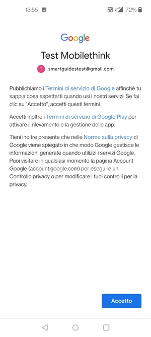 Seleziona Accetto