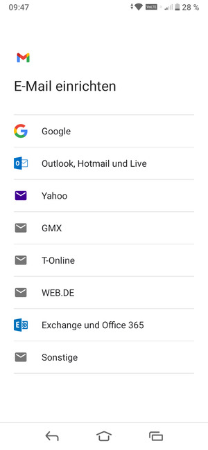 Wählen Sie Exchange und Office 365