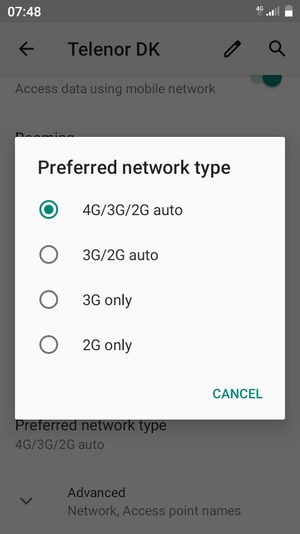 Select your preferred option