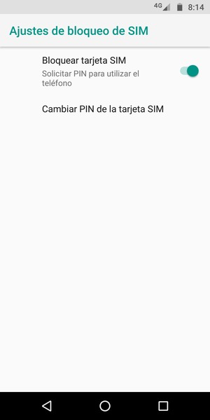Seleccione Cambiar PIN de la tarjeta SIM