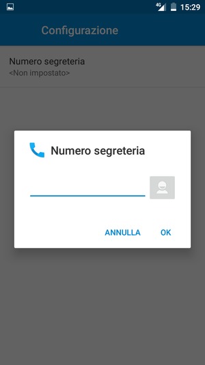 Inserisci Numero segreteria e seleziona OK