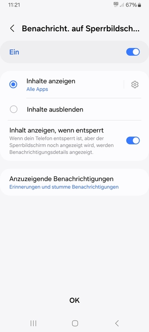 Wählen Sie Ihre bevorzugten Optionen und wählen Sie OK