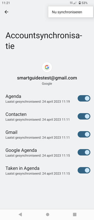 Selecteer Nu synchroniseren