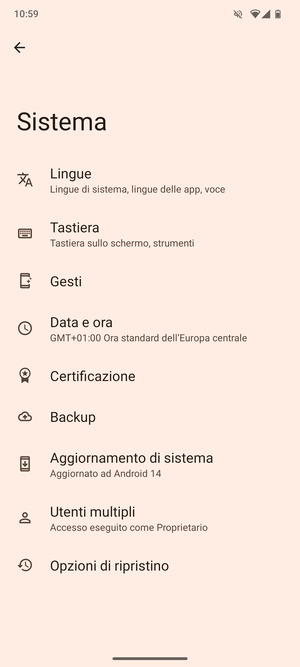 Seleziona Aggiornamento di sistema