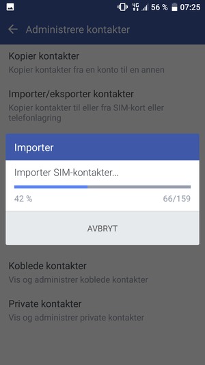 Kontaktene dine blir lagret på din Google-konto og lagret på telefonen din neste gang Google synkroniseres.